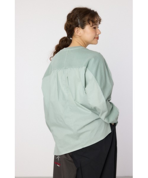 RODEO CROWNS WIDE BOWL（ロデオクラウンズワイドボウル）の「ピグメントバック切替トップス（その他トップス・レディース・クリアレッド/アイボリー/ブラック/サックスブルー・FREE）」の6枚目の写真