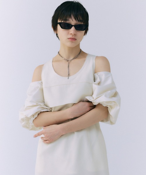 ブラウス シャツ VOLUME SLEEVE LONG TOP/ボリュームスリーブロングトップ レディース セール】VOLUME SLEEVE LONG TOP/ボリュームスリーブロング