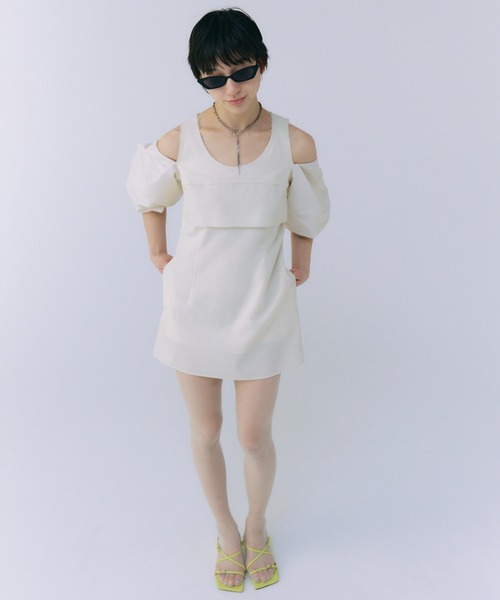 JOSE MOON（ジョゼムーン）の「VOLUME SLEEVE LONG TOP/ボリュームスリーブロングトップ（シャツ/ブラウス・レディース・ホワイト/ブラック・36/38）」の9枚目の写真