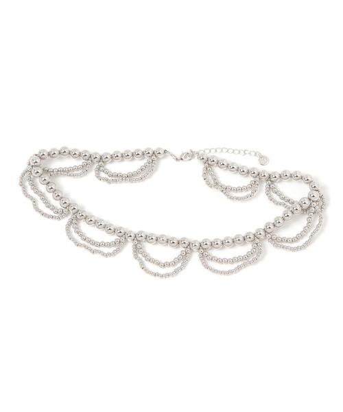 niko and...(ニコアンド)の「ビーズレース襟ネックレス(ネックレス・レディース・グレー/オレンジ/ブルー/ベージュ/ホワイト/レッド・0)」の2枚目の写真