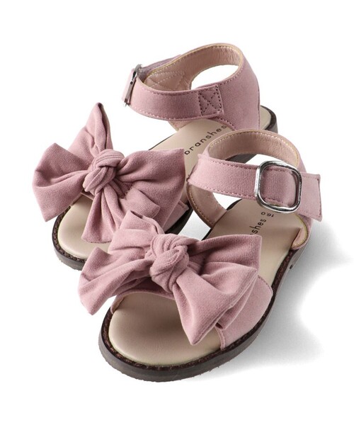 BRANSHES（ブランシェス）の「リボンサンダル（サンダル・キッズ・ピンク/ブラック・18.0cm/17.0cm/16.0cm/15.0cm/19.0cm/20.0cm）」の3枚目の写真