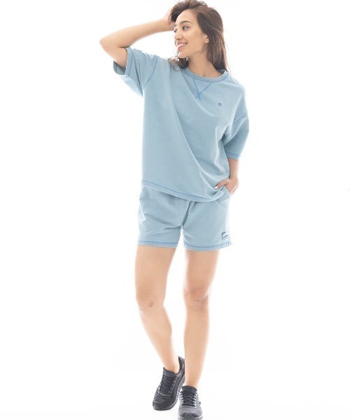 BILLABONG(ビラボン)の「BILLABONG レディース SWEAT WALK SHORTS セットアップボトムス 【2025年春夏モデル】/ビラボンウエストゴムドローコード付きワンポイントウォークショーツ(スウェットパンツ・レディース・ブラック系その他/ライトブルー・LARGE/MEDIUM)」の12枚目の写真