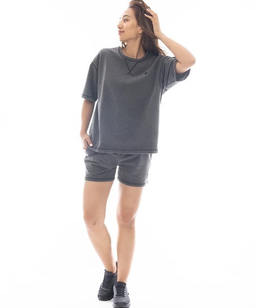 BILLABONG(ビラボン)の「BILLABONG レディース SWEAT WALK SHORTS セットアップボトムス 【2025年春夏モデル】/ビラボンウエストゴムドローコード付きワンポイントウォークショーツ(スウェットパンツ・レディース・ブラック系その他/ライトブルー・LARGE/MEDIUM)」の7枚目の写真