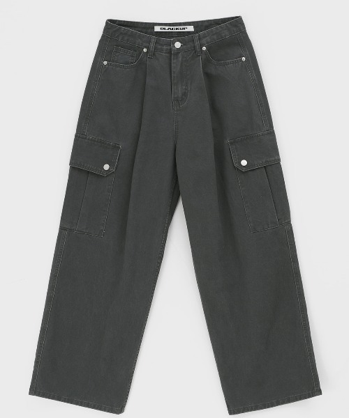 BLACKUP（ブラックアップ）の「[MADE] ビーニーカーゴ コットンパンツ（カーゴパンツ・レディース・アイボリー/チャコール・LARGE/SMALL/MEDIUM）」の19枚目の写真