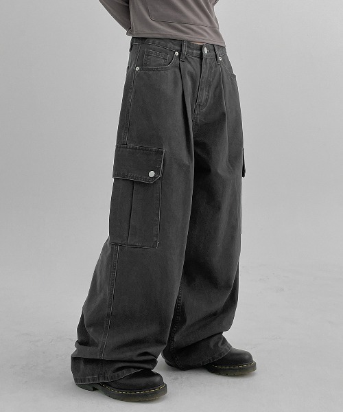 BLACKUP（ブラックアップ）の「[MADE] ビーニーカーゴ コットンパンツ（カーゴパンツ・レディース・アイボリー/チャコール・LARGE/SMALL/MEDIUM）」の16枚目の写真
