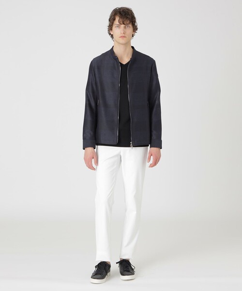 セール】シャドークレストブリッジチェックカラミライダースブルゾン