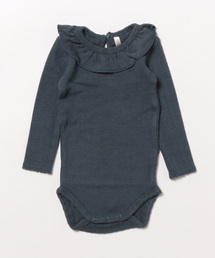Rylee + Cru（ライリーアンドクルー）の「Ruffle Collar Bodysuit || Indigo（その他ベビー用品）」