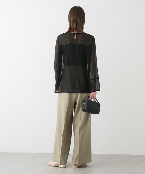 SENSE OF PLACE by URBAN RESEARCH（センスオブプレイスバイアーバンリサーチ）の「フロッキードットシアーブラウス（Tシャツ/カットソー・レディース・ブラック系その他/ホワイト系その他/ブルー系その他・ONE）」の19枚目の写真