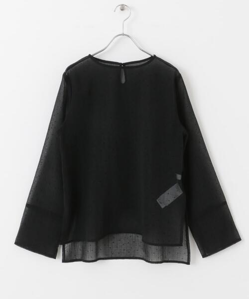 SENSE OF PLACE by URBAN RESEARCH（センスオブプレイスバイアーバンリサーチ）の「フロッキードットシアーブラウス（Tシャツ/カットソー・レディース・ブラック系その他/ホワイト系その他/ブルー系その他・ONE）」の4枚目の写真