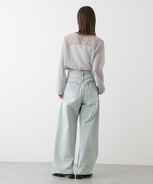 SENSE OF PLACE by URBAN RESEARCH（センスオブプレイスバイアーバンリサーチ）の「フロッキードットシアーブラウス（Tシャツ/カットソー・レディース・ブラック系その他/ホワイト系その他/ブルー系その他・ONE）」の11枚目の写真