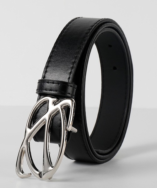 WESTSEA（ウエストシー）の「メタルバックル フェイクレザーベルト 個性的（ベルト・レディース・ブラック・FREE）」の4枚目の写真