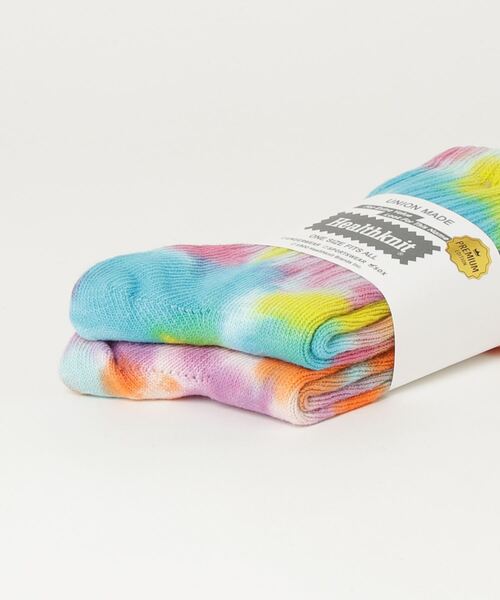 Healthknit(ヘルスニット)の「Healthknit/ヘルスニット タイダイ 靴下 2026新作 再入荷(ソックス/靴下・メンズ・ブルー/オレンジ・25-27/23-25)」の4枚目の写真