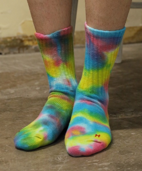 Healthknit(ヘルスニット)の「Healthknit/ヘルスニット タイダイ 靴下 2026新作 再入荷(ソックス/靴下・メンズ・ブルー/オレンジ・25-27/23-25)」の21枚目の写真