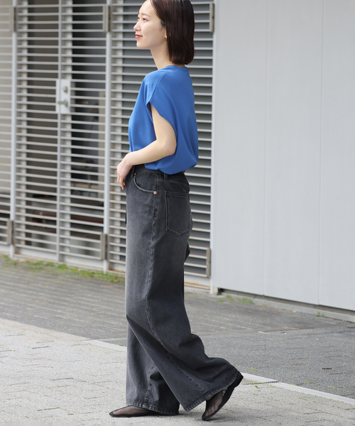 JOURNAL STANDARD relume(ジャーナルスタンダード レリューム)の「《追加》接触冷感 / ウォッシャブルクールプルオーバー(ニット/セーター・レディース・ライトグレー/ブラック/ブルー・FREE)」の4枚目の写真