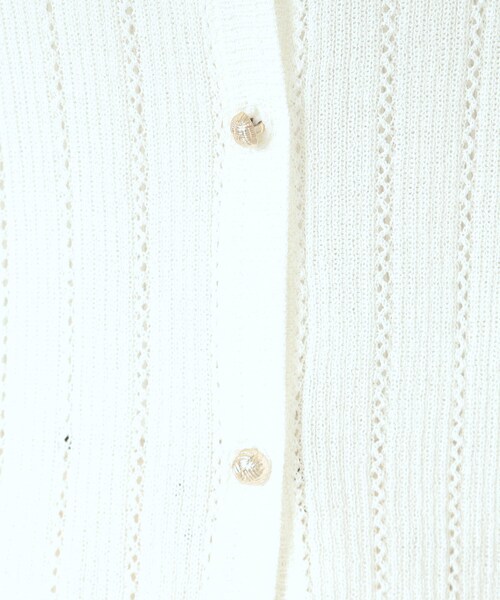 ITS'DEMO(イッツデモ)の「【手洗い可】透かし編みクルーカーデ(カーディガン/ボレロ・レディース・オフホワイト/ブラック/サックスブルー/レッド系1・00)」の15枚目の写真