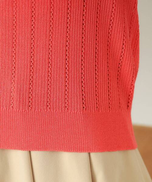 ITS'DEMO(イッツデモ)の「【手洗い可】透かし編みクルーカーデ(カーディガン/ボレロ・レディース・オフホワイト/ブラック/サックスブルー/レッド系1・00)」の21枚目の写真