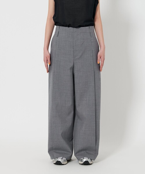 BEAUTY&YOUTH UNITED ARROWS ネップツイル ワイドパンツ BEAUTY&YOUTH UNITED ARROWS｜フロントタック ワイドパンツ