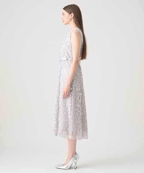 ANAYI（アナイ）の「フリンジフラワーチュール ワンピース（ドレス・レディース・ブラック/トップグレー/ベージュ・36/38/34）」の5枚目の写真