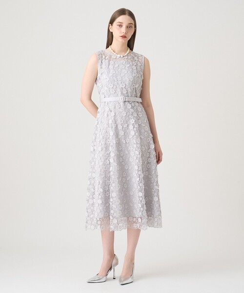 ANAYI（アナイ）の「フリンジフラワーチュール ワンピース（ドレス・レディース・ブラック/トップグレー/ベージュ・36/38/34）」の8枚目の写真