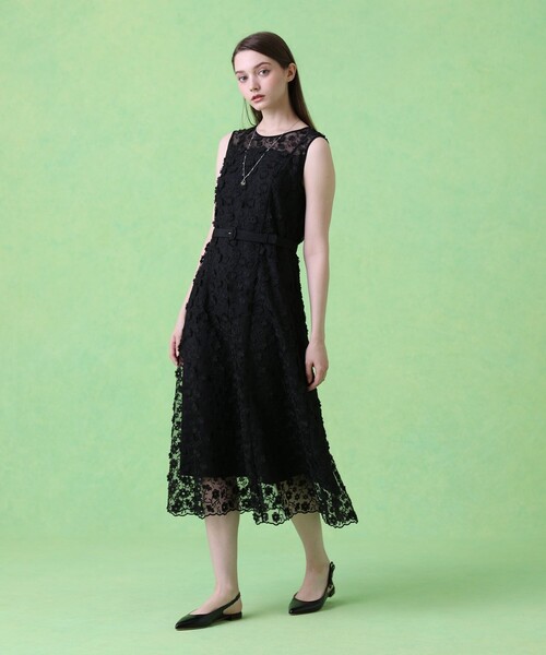 フリンジフラワーチュール ワンピース（ドレス）｜ANAYI（アナイ）の