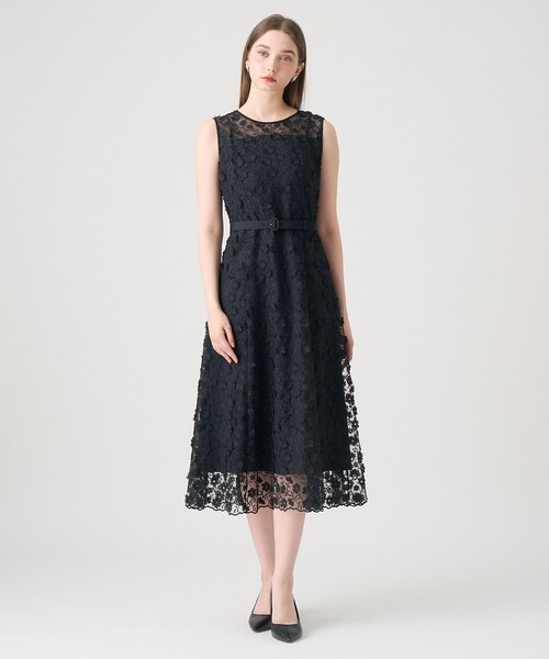 ANAYI（アナイ）の「フリンジフラワーチュール ワンピース（ドレス・レディース・ブラック/トップグレー/ベージュ・36/38/34）」の11枚目の写真