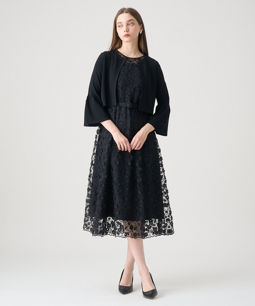 ANAYI（アナイ）の「フリンジフラワーチュール ワンピース（ドレス・レディース・ブラック/トップグレー/ベージュ・36/38/34）」の12枚目の写真