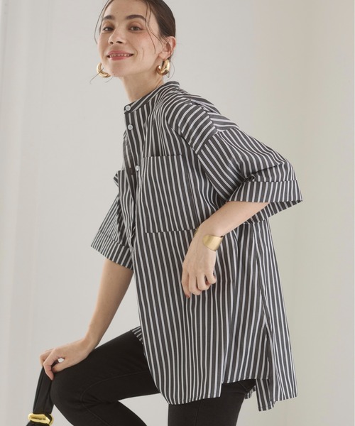 新品　JOURNAL STANDARD バンドカラーチュニックシャツ ANGIE（アンジー）の「バンドカラー チュニック シャツ（シャツ