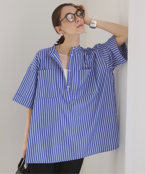 新品　JOURNAL STANDARD バンドカラーチュニックシャツ ANGIE（アンジー）の「バンドカラー チュニック シャツ（シャツ