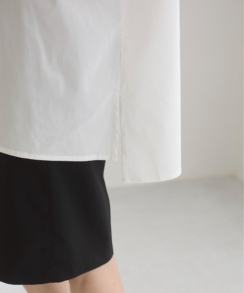 ANGIE(アンジー)の「バンドカラー チュニック シャツ / オフィスカジュアル / 通勤 / 夏服(シャツ/ブラウス・レディース・ホワイト/サックスブルー/ブラック/ブラック系その他/ブルー系その他/グリーン系その他/イエロー系その他/ネイビー・FREE)」の11枚目の写真