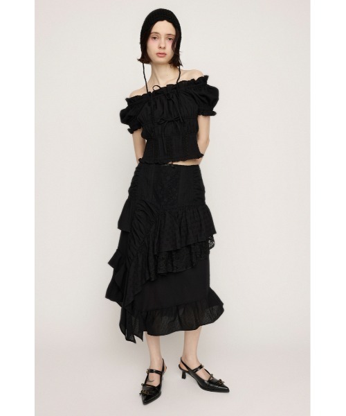 セール】COTTON LACED WRAP DESIGN L/SK コットンレース