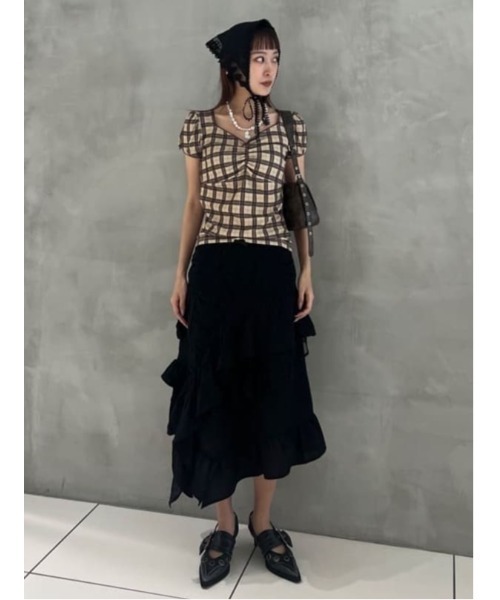 SLY（スライ）の「COTTON LACED WRAP DESIGN L/SK コットン