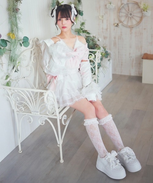 Ank Rouge(アンクルージュ)の「フリフリティアードスカパン(スカート・レディース・ブルー/ブラック/ホワイト・M)」の7枚目の写真