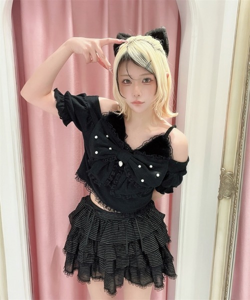 Ank Rouge(アンクルージュ)の「フリフリティアードスカパン(スカート・レディース・ブルー/ブラック/ホワイト・M)」の15枚目の写真
