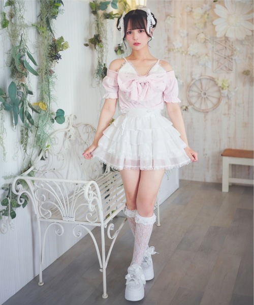 Ank Rouge(アンクルージュ)の「フリフリティアードスカパン(スカート・レディース・ブルー/ブラック/ホワイト・M)」の17枚目の写真
