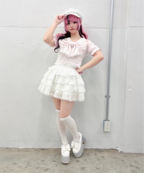 Ank Rouge(アンクルージュ)の「フリフリティアードスカパン(スカート・レディース・ブルー/ブラック/ホワイト・M)」の20枚目の写真