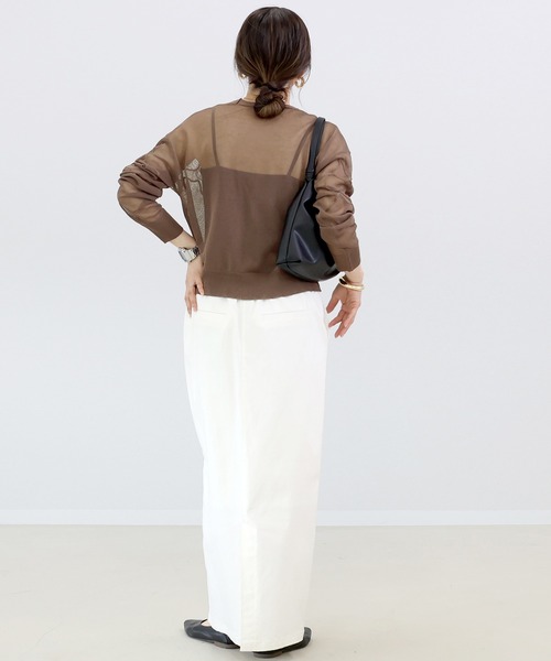 Aletta vita(アレッタビータ)の「コード刺繍Vネックカーディガン(カーディガン/ボレロ・レディース・オフホワイト/ダークブラウン/ネイビー・M)」の22枚目の写真