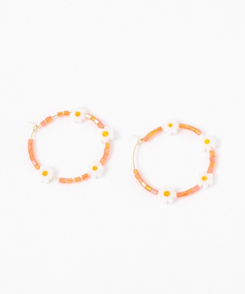 niko and...(ニコアンド)の「ビーズフラワーカラーピアス(ピアス(両耳用)・レディース・オレンジ/グリーン・0)」の6枚目の写真