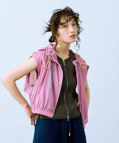 THE GOODLAND MARKET(ザグッドランドマーケット)の「cwtch 2WAY SHEER BLOUSON(ブルゾン・レディース・ピンク/ライトグレー/ライトブルー・FREE)」の3枚目の写真