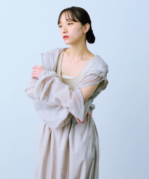 THE GOODLAND MARKET(ザグッドランドマーケット)の「cwtch 2WAY SHEER BLOUSON(ブルゾン・レディース・ピンク/ライトグレー/ライトブルー・FREE)」の2枚目の写真