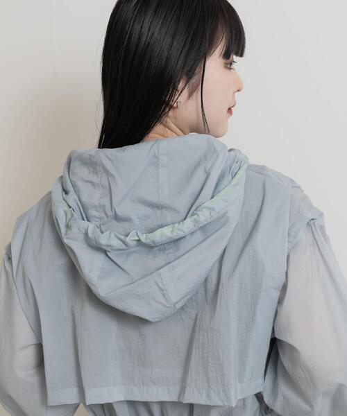 THE GOODLAND MARKET（ザグッドランドマーケット）の「cwtch　2WAY SHEER BLOUSON（ブルゾン・レディース・ピンク/ライトグレー/ライトブルー・FREE）」の8枚目の写真