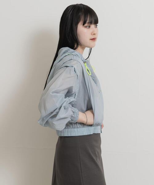 THE GOODLAND MARKET（ザグッドランドマーケット）の「cwtch　2WAY SHEER BLOUSON（ブルゾン・レディース・ピンク/ライトグレー/ライトブルー・FREE）」の9枚目の写真