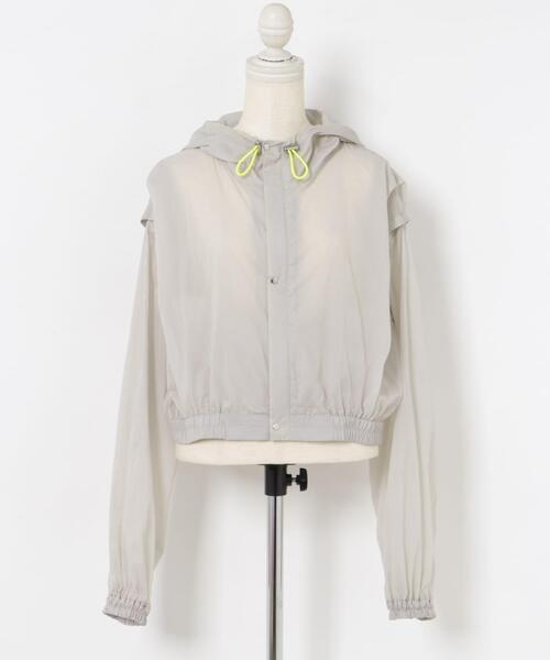 THE GOODLAND MARKET（ザグッドランドマーケット）の「cwtch　2WAY SHEER BLOUSON（ブルゾン・レディース・ピンク/ライトグレー/ライトブルー・FREE）」の19枚目の写真
