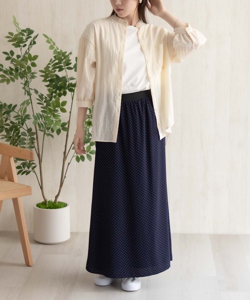 HusHusH（ハッシュアッシュ）の「HusHusH バンドカラー7分ブラウス（シャツ/ブラウス・レディース・アイボリー/ブラック/サックスブルー・M/L）」の5枚目の写真