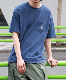 【CAPTAIN STAG/キャプテンスタッグ】ワンポイント刺繍ロゴ ポケット付き 半袖Tシャツ