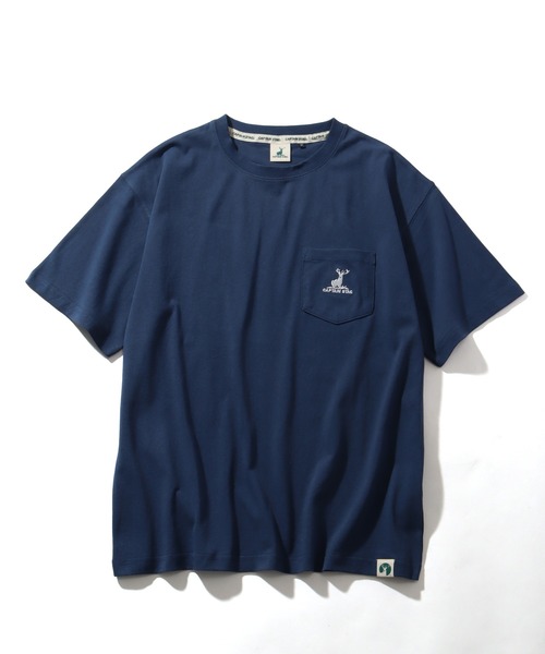 CAPTAIN STAG（キャプテンスタッグ）の「【CAPTAIN STAG/キャプテンスタッグ】ワンポイント刺繍ロゴ ポケット付き 半袖Ｔシャツ（Tシャツ/カットソー・メンズ・杢グレー/グリーン/ブルー/オフホワイト/ネイビー/ブラック・LL/L/M）」の19枚目の写真