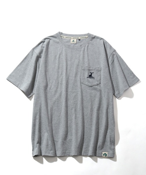 CAPTAIN STAG（キャプテンスタッグ）の「【CAPTAIN STAG/キャプテンスタッグ】ワンポイント刺繍ロゴ ポケット付き 半袖Ｔシャツ（Tシャツ/カットソー・メンズ・杢グレー/グリーン/ブルー/オフホワイト/ネイビー/ブラック・LL/L/M）」の22枚目の写真