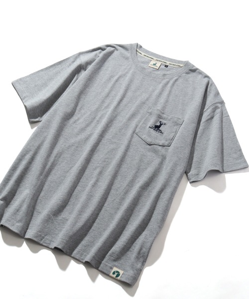 CAPTAIN STAG（キャプテンスタッグ）の「【CAPTAIN STAG/キャプテンスタッグ】ワンポイント刺繍ロゴ ポケット付き 半袖Ｔシャツ（Tシャツ/カットソー・メンズ・杢グレー/グリーン/ブルー/オフホワイト/ネイビー/ブラック・LL/L/M）」の18枚目の写真