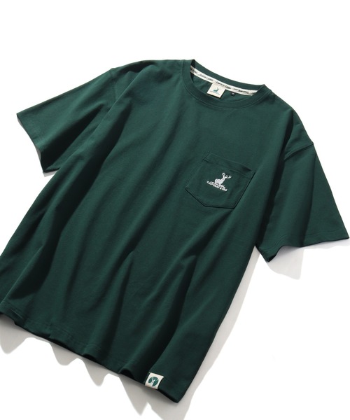 CAPTAIN STAG（キャプテンスタッグ）の「【CAPTAIN STAG/キャプテンスタッグ】ワンポイント刺繍ロゴ ポケット付き 半袖Ｔシャツ（Tシャツ/カットソー・メンズ・杢グレー/グリーン/ブルー/オフホワイト/ネイビー/ブラック・LL/L/M）」の15枚目の写真