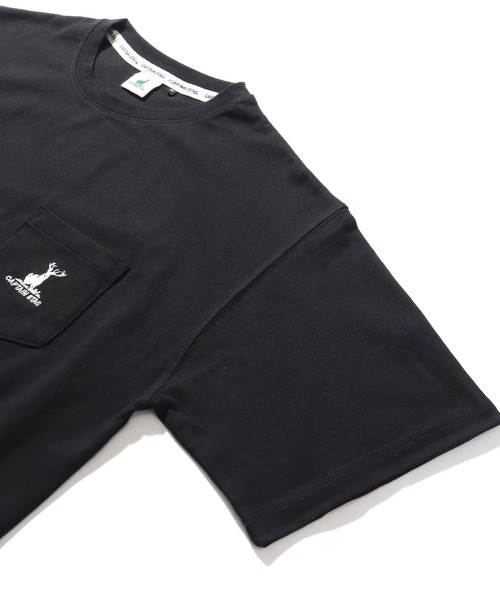CAPTAIN STAG（キャプテンスタッグ）の「【CAPTAIN STAG/キャプテンスタッグ】ワンポイント刺繍ロゴ ポケット付き 半袖Ｔシャツ（Tシャツ/カットソー・メンズ・杢グレー/グリーン/ブルー/オフホワイト/ネイビー/ブラック・LL/L/M）」の9枚目の写真