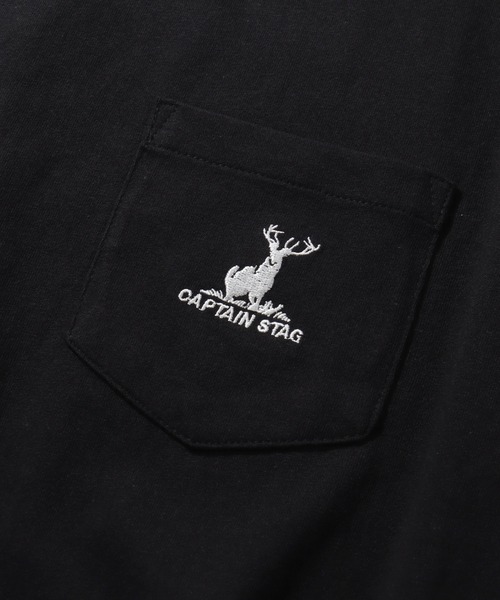 CAPTAIN STAG（キャプテンスタッグ）の「【CAPTAIN STAG/キャプテンスタッグ】ワンポイント刺繍ロゴ ポケット付き 半袖Ｔシャツ（Tシャツ/カットソー・メンズ・杢グレー/グリーン/ブルー/オフホワイト/ネイビー/ブラック・LL/L/M）」の8枚目の写真